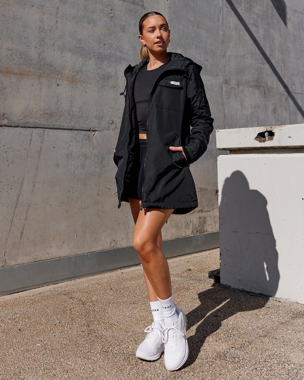 Woman wearing Auxiliary Jacket - Black