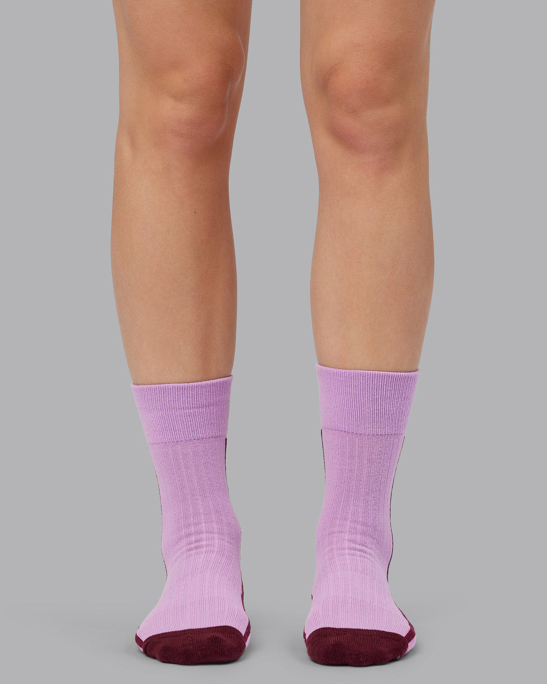 Woman wearing Bend Crew Pilates Grip Socks - Light Violet