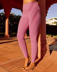 Woman wearing Elixir Ultra High-Rise Full Length Legging Pockets - Mauve Haze