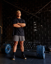 Man wearing Lift 6" Performance Shorts - Storm Front