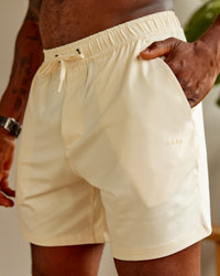 Man wearing Restore 6" CloudFLX Shorts - Ivory