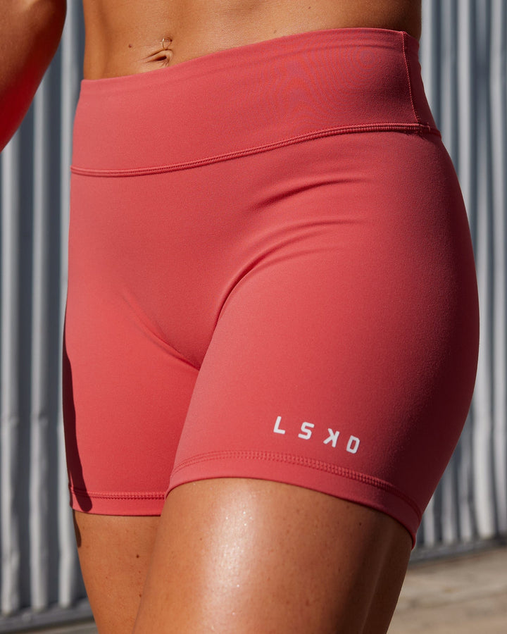Woman wearing RXD Mid Short Tight - Mineral Red