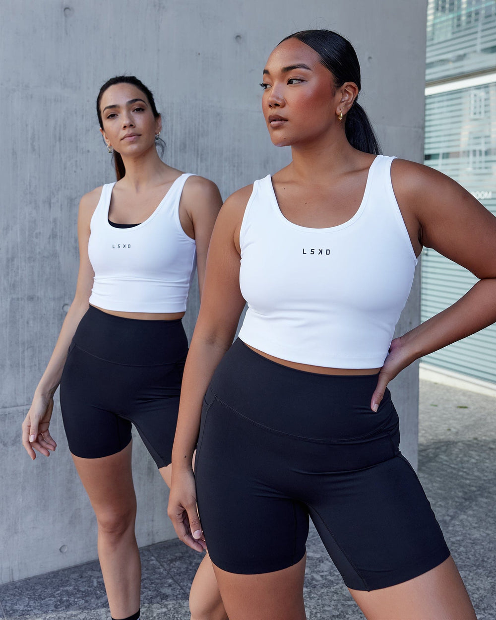 Woman wearing Reflex Active Tank - White