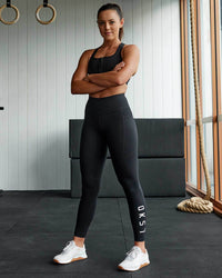 Woman wearing Rep Ultra High-Rise Full Length Legging Pockets - Black-White | Size:S