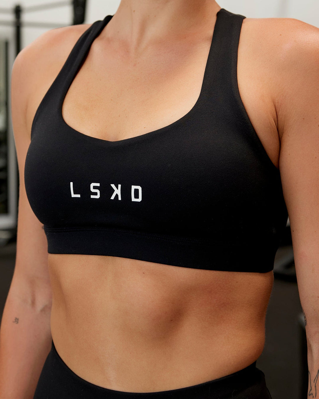 Rep Sports Bra Small Logo - Black-White