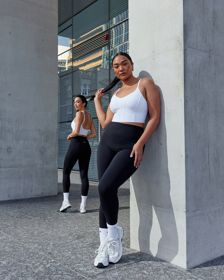 Woman wearing Streamline Bra - White