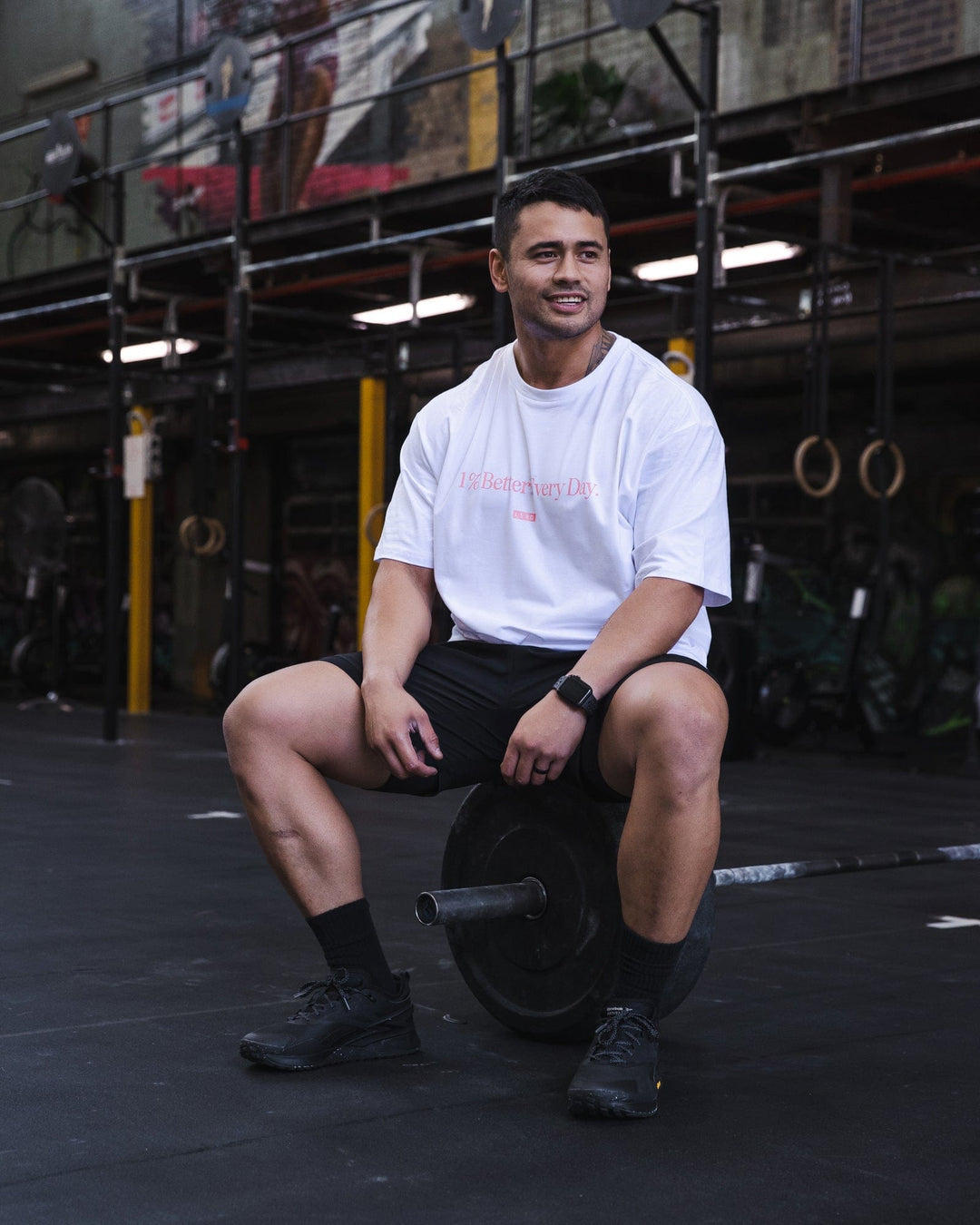 Unisex 1% Better FLXCotton Tee Oversize - White-Coral