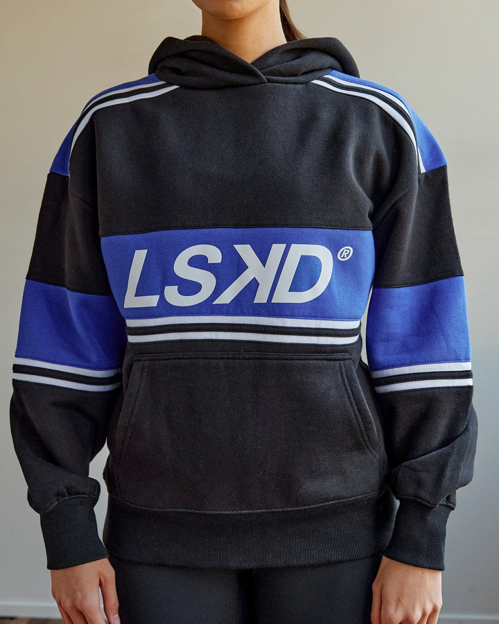 Unisex A-Team Hoodie Oversize - Black-Power Cobalt