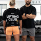 Duo wearing Unisex Lifting Club FLXCotton Tee Oversize - Black-White-Yellow