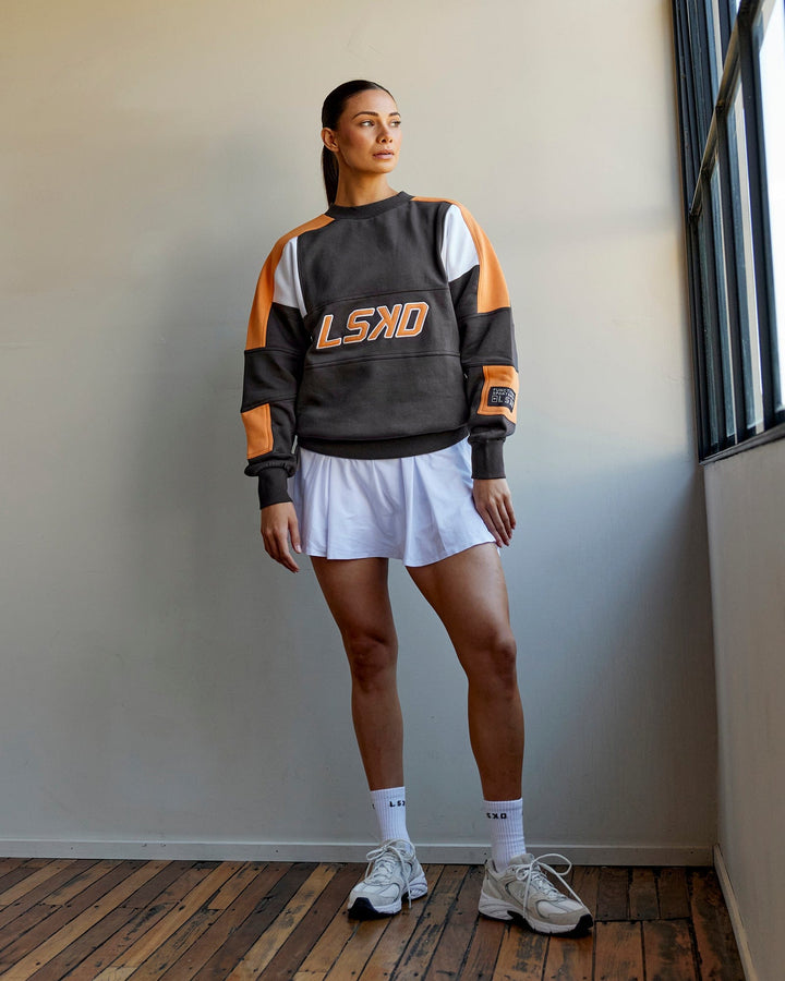 Unisex Slam Sweater Oversize - Asphalt-Tangerine