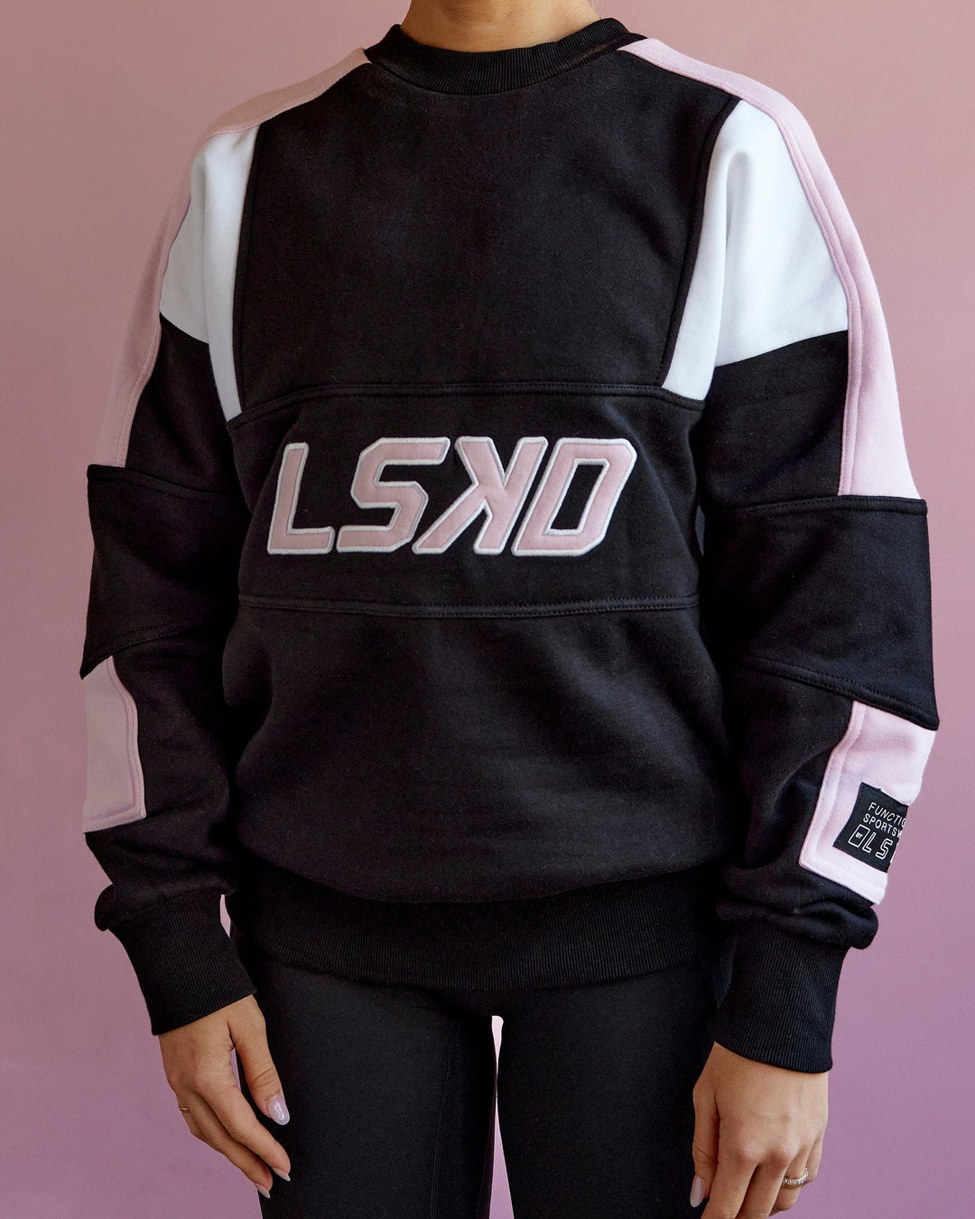 Unisex Slam Sweater Oversize - Black-Petal Pink