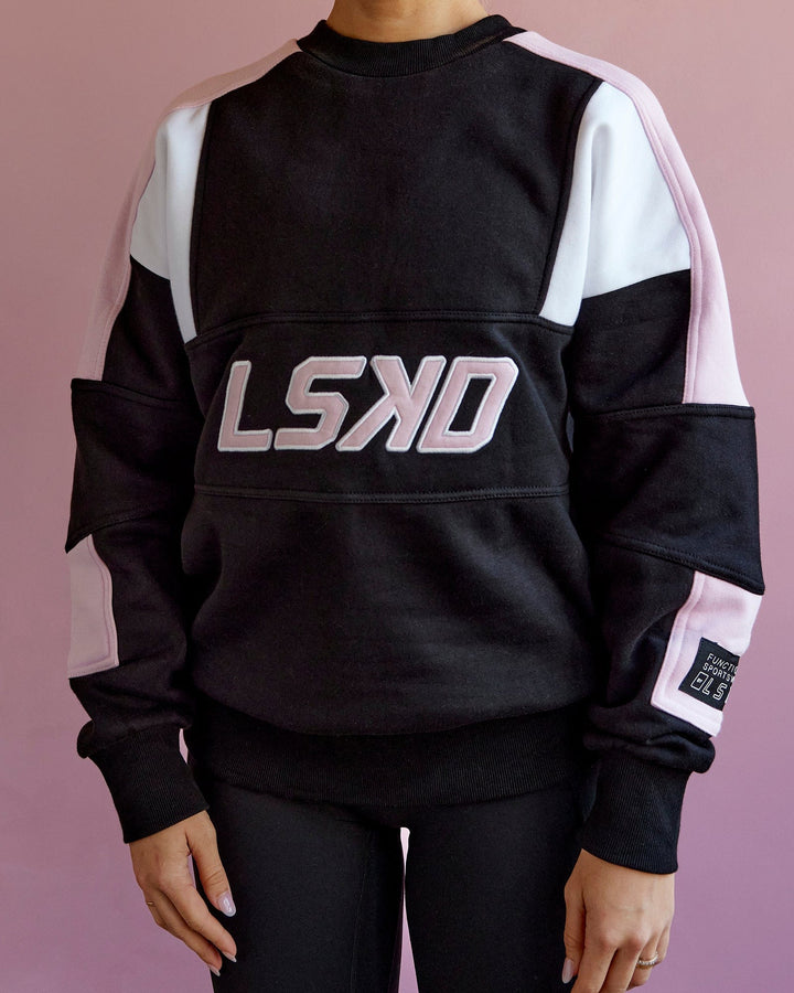 Unisex Slam Sweater Oversize - Black-Petal Pink