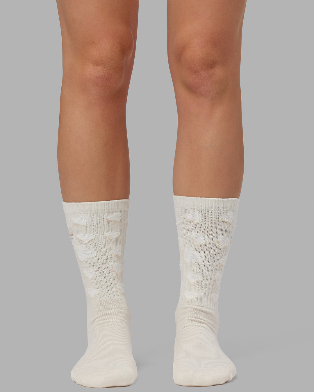 Cupid Crew Socks - Off White-White