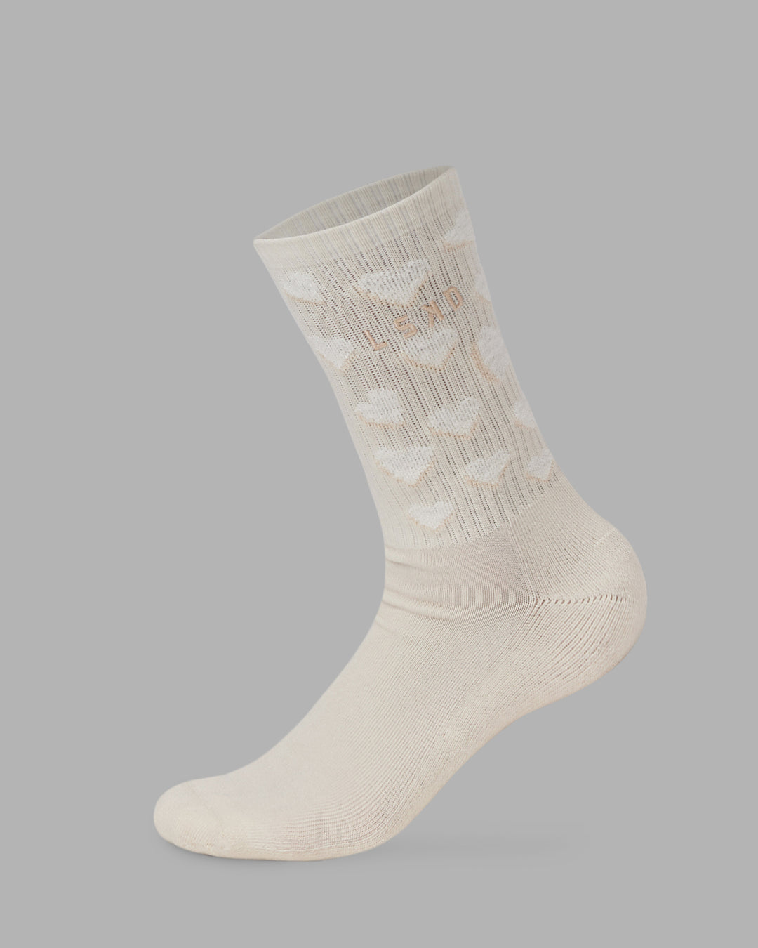 Cupid Crew Socks - Off White-White