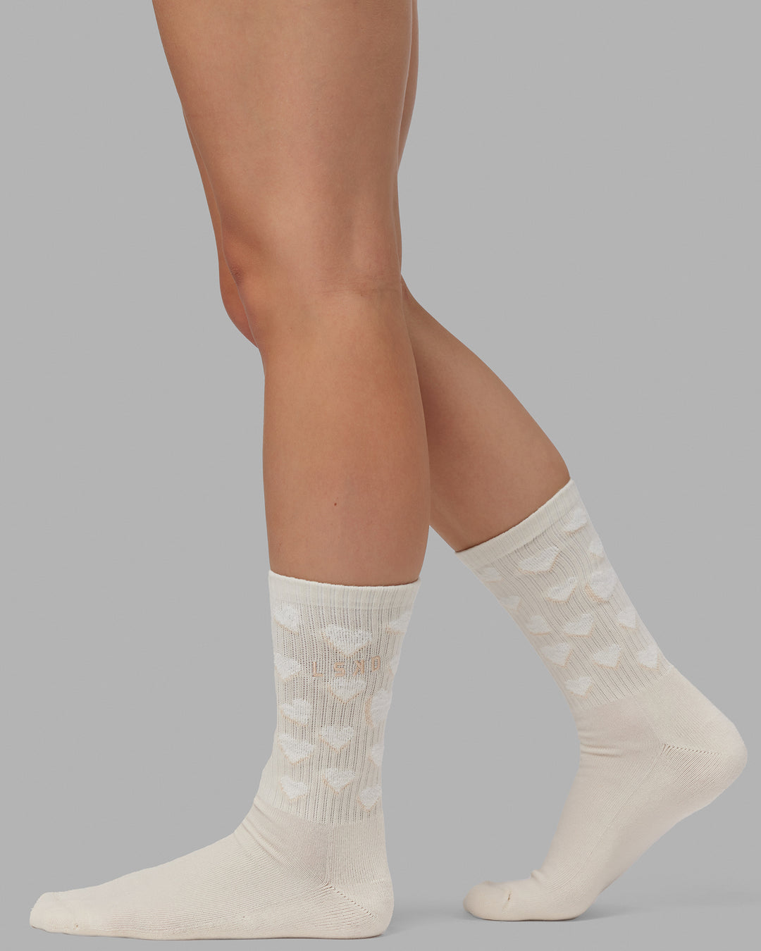 Cupid Crew Socks - Off White-White
