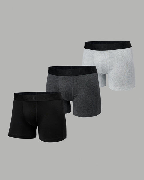 Daily Trunks 3 Pack - Black/Dark Grey Marl/Lt Grey Marl | LSKD