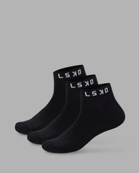 Daily Ankle Socks 3 Pack - Black-White