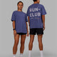 Duo wearing Unisex Love The Run FLXCotton Tee Oversize - Future Dusk-Galactic Lilac