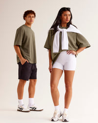 Duo wearing AfterDark ZeroCrease Oversized Tee - Walnut Grey | Model:Both | Size:Duo