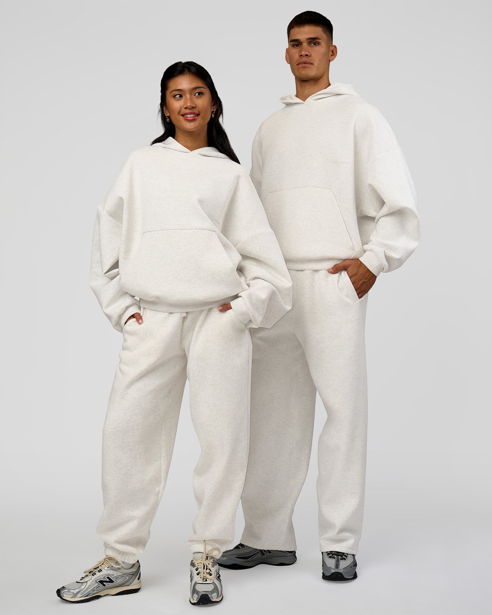 AfterDark ZeroCrease Oversized Hoodie - Silver Marl | LSKD