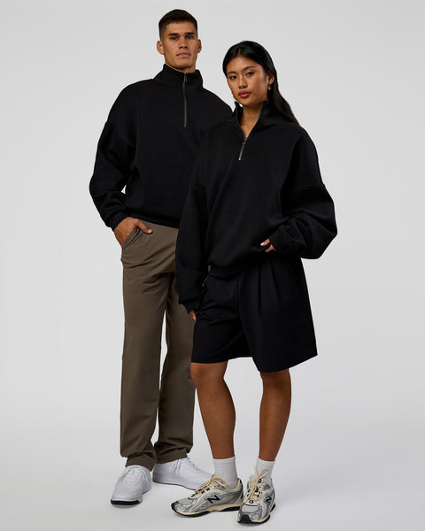 AfterDark ZeroCrease Quarter Zip - Black | LSKD
