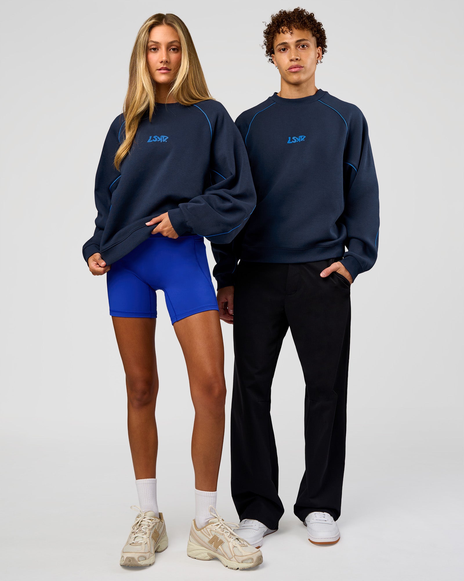 Axis Boxy Crew Sweater - Future Navy-Palace Blue | LSKD