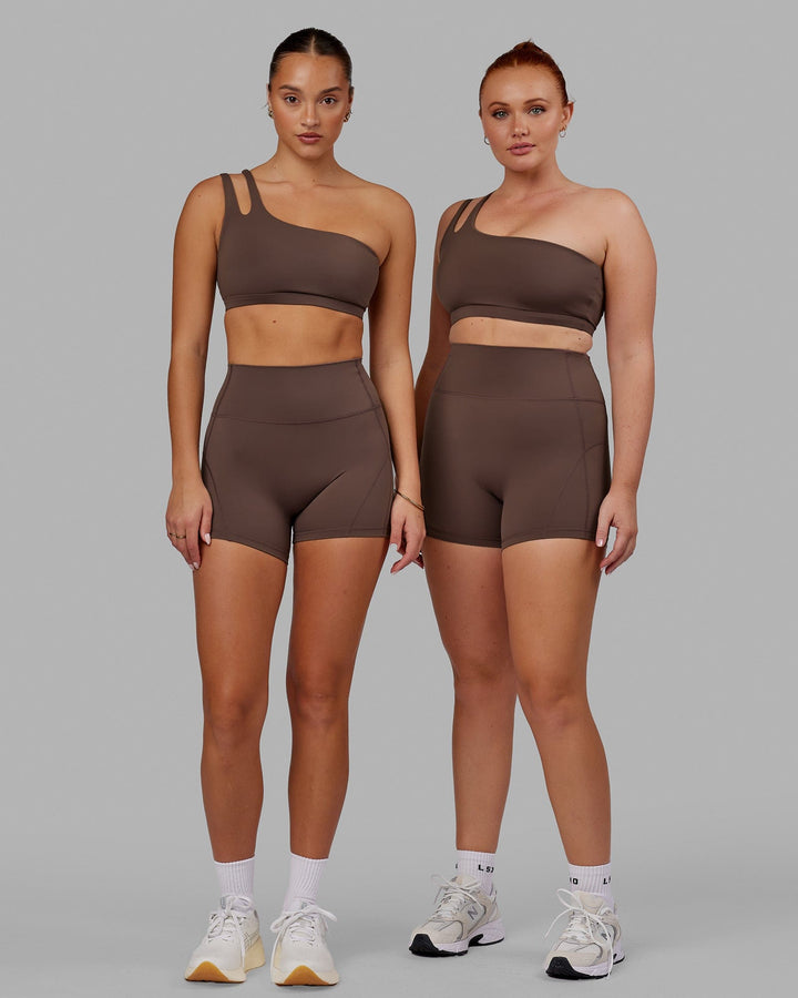 Woman wearing Bend X-Short Tight - Peppercorn