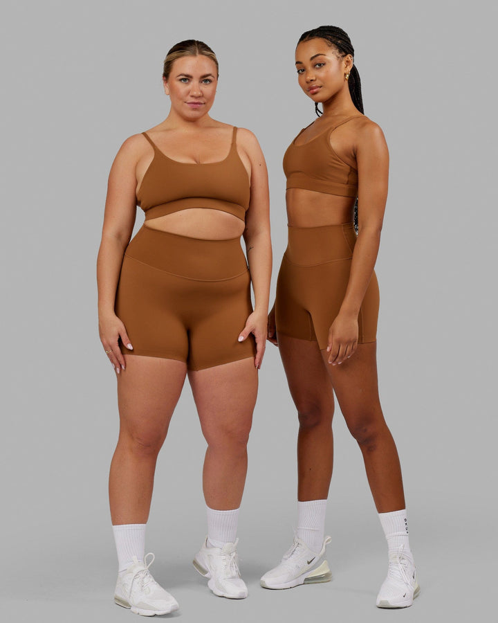 Woman wearing Elixir X-Short Tight - Camel