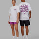 Duo wearing Good Times Heavyweight Tee Oversize - White-Orchid