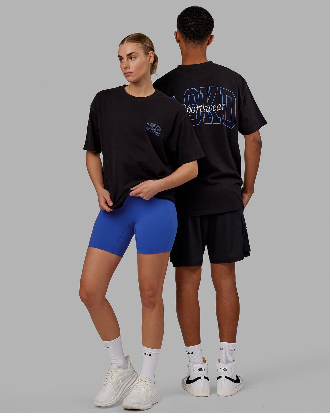 Duo wearing Unisex Guild Heavyweight Tee Oversize - Black