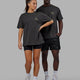 Duo wearing Unisex Journey Tee Oversize - Asphalt