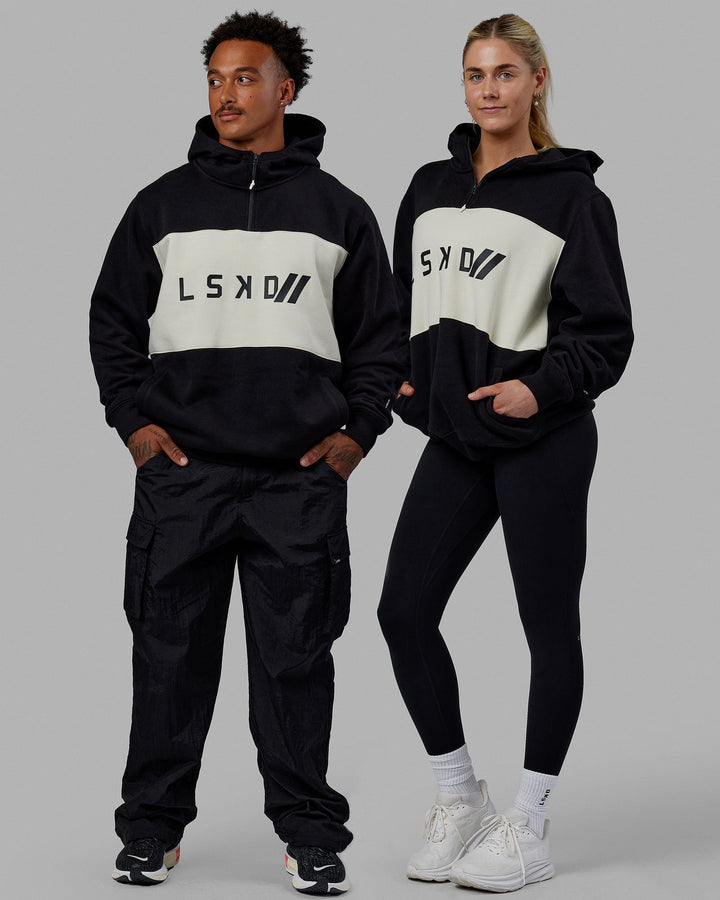Duo wearing Unisex LSKD x Blenders Hoodie - Black-Bone