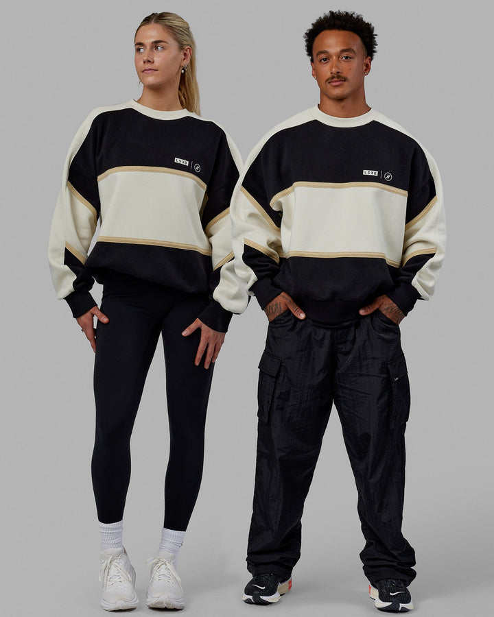 Duo wearing Unisex LSKD x Blenders Sweater - Black-Bone