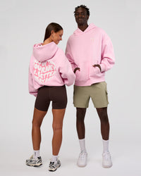 Duo wearing Love The Journey Unisex Oversized Hoodie - Marshmallow-White | Model:Both | Size:Duo