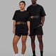 Duo wearing Unisex Pace FLXCotton Tee Oversize - Black