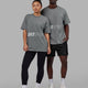 Duo wearing Unisex Pace FLXCotton Tee Oversize - Graphite