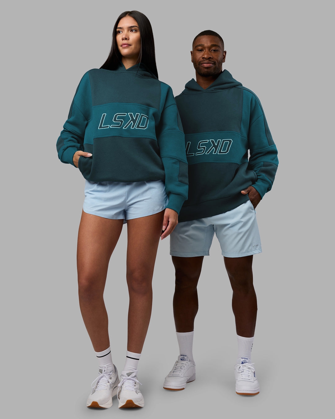 Slam Oversized Hoodie - Deep Sea-Blue Coral