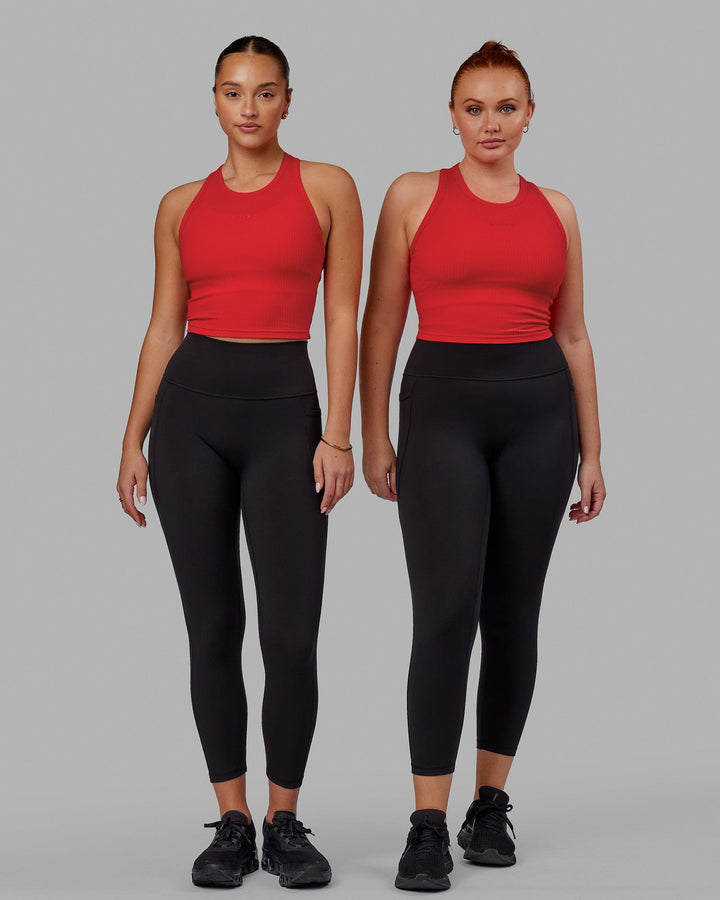 Woman wearing Squad Ribbed Tank - Infared