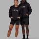 Duo wearing Structure Hoodie - Black-White