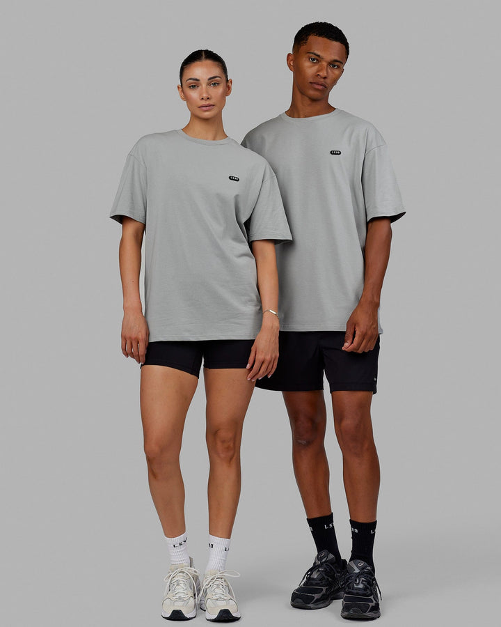 Duo wearing Unisex Capsule FLXCotton Tee Oversize - Ultimate Grey