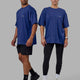 Duo wearing Unisex Endeavour Heavyweight Tee Oversize - Galactic Cobalt