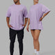 Unisex Endeavour Heavyweight Tee Oversize - Pale Lilac-Impact Orange
