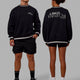 Duo wearing Unisex Fitness Club Sweater Oversize - Black-Off White