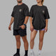Duo wearing Unisex Good Times Heavyweight Tee Oversize - Phantom-Multi