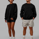 Duo wearing Unisex MVP Sweater Oversize - Black