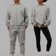 Duo wearing Unisex MVP Sweater Oversize - Lt Grey Marl