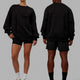 Duo wearing Unisex PrimeTime Sweater Oversize - Black-Black