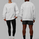 Duo wearing Unisex PrimeTime Sweater Oversize - White-White