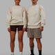 Duo wearing Unisex Slam Sweater Oversize - Bone-Pumice Stone