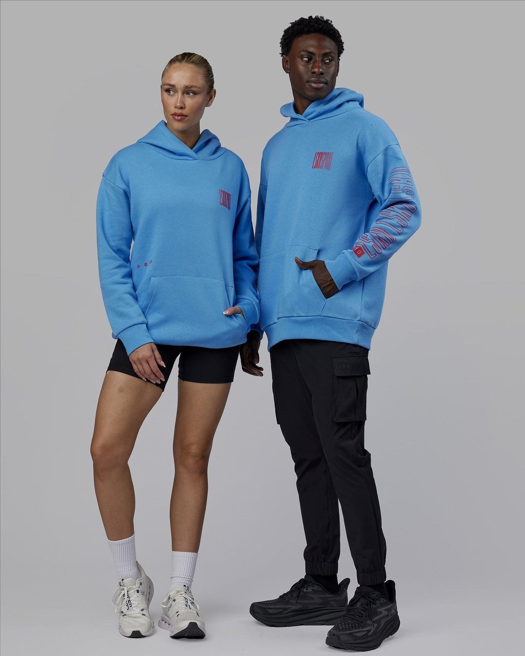 Unisex Stretch It Hoodie Oversize - Azure Blue